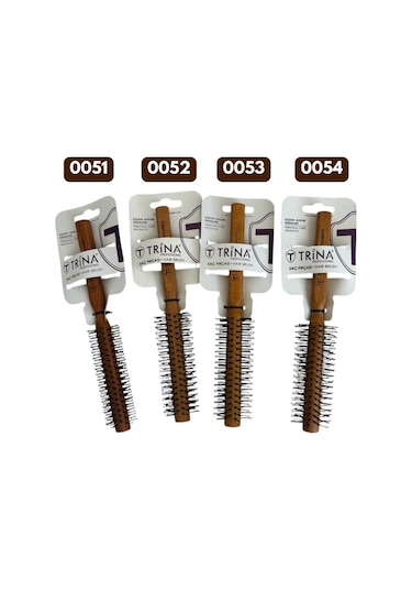 Trina Yuvarlak Erkek Saç Fırçası Ahşap Sap 0054