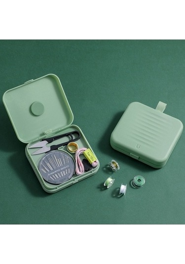 Flybuy Manyetik Dikiş Kutusu Seti - 21 Adet Araç - Ev/küçük - Mavi - 12.3x11x3.3 Cm Evde Kullanım İçin Mükemmel Dikiş Aleti Saklama Çözümü