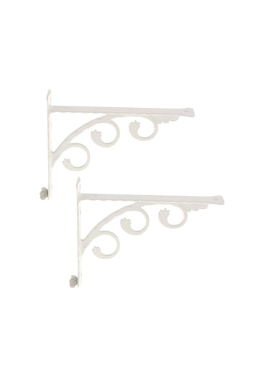 Suntek 2 Adet L Şeklinde Duvara Monte Raf Aparatı Metal Asılı Beyaz