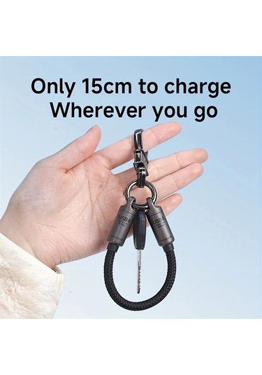 Honeybeeshop Hagibis Gri Usb4 Veri Kablosu Anahtarlik Askisi Usb C Usb C Sarj 80gbps 15cm