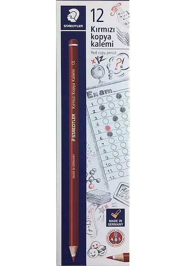 Staedtler Kırmızı Kopya Kalemi 12'li