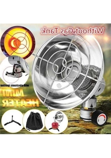 Pazly Açık Gaz Isıtıcı - Taşınabilir Propan Bütan Kamp Ocağı Isıtma Sobası - Kış Kamp İçin Hafif Ve Dayanıklı Paslanmaz Çelik Isıtıcı Gümüş