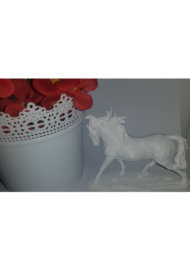 Beyaz At Heykeli Biblo 9.5x7 Cm Özel Tasarım