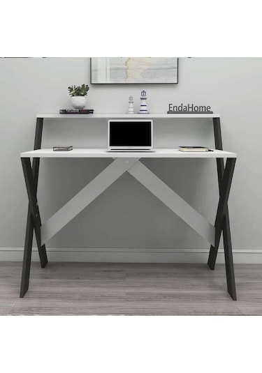 Reyo Home Enda Xayaklı Ders Çalışma Masası 50x90cm Antrasit-beyaz Antrasit - Beyaz