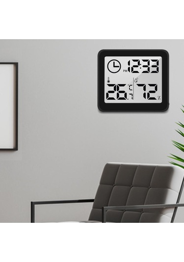 Homyl Masaüstü Dijital Saat Pille Çalışan Okuması Siyah02