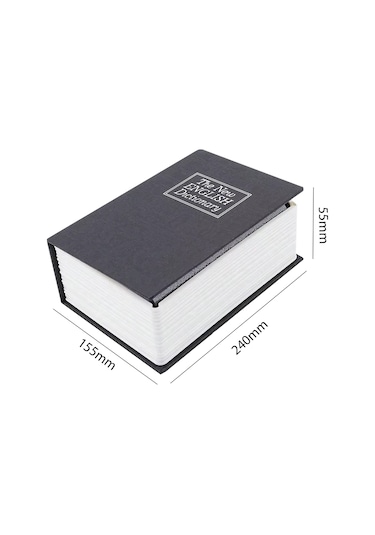 Kitap Görünümlü Metal Kasa 240x155x55mm