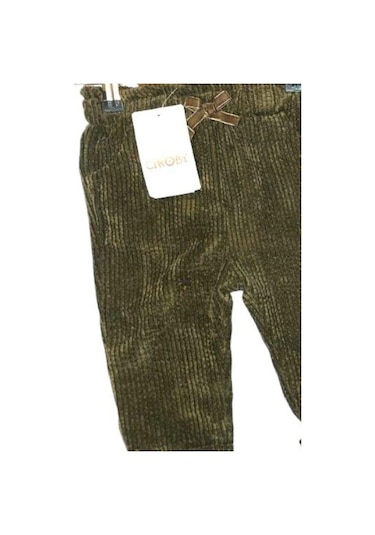 Çikoby Kız Bebek Kadife Fitilli Pantolon-13577 Haki