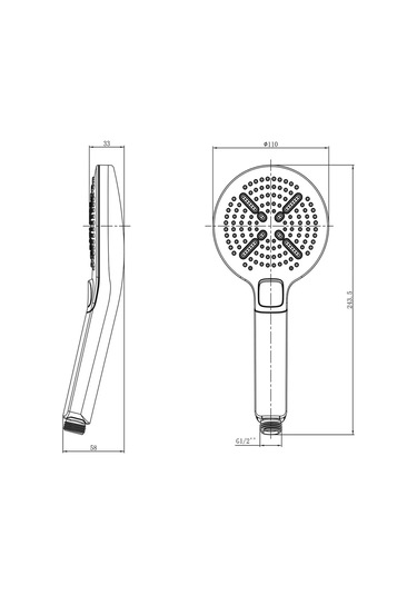 Lemark Lm8114c Duş Başlığı, 3 Fonksiyonlu 207448602 Krom