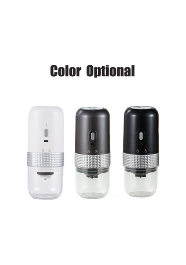 Xindoker Usb Şarjlı Taşınabilir Elektrikli Kahve Değirmeni - Seramik Öğün 304 Paslanmaz Çelik - 1500mah Pil - Siyah Siyah