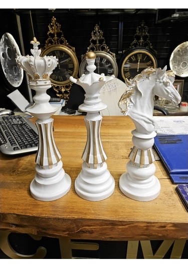 Satranç Takımı Biblo Beyaz -cengizhan Unaler