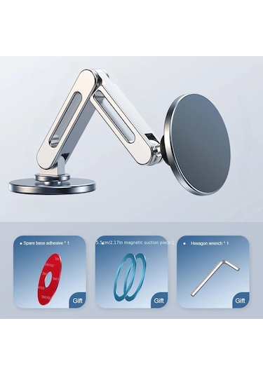 Metal Manyetik Araç İçi Telefonu Tutucu 360 Serbest Dönüş Magsafe Mıknatıslı Katlanabilir Telefon Tutucu