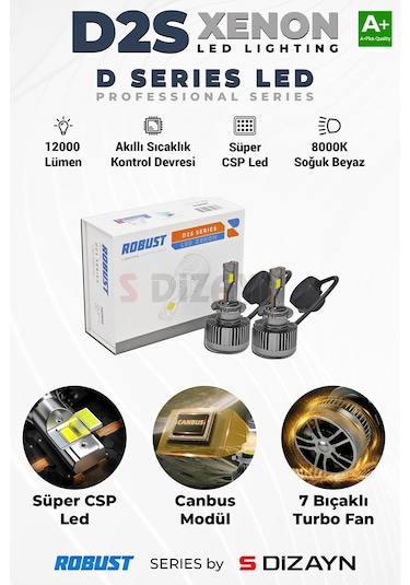 S-dizayn D2s Led Xenon / 60w / 12000 Lm / 8000k A+ Kalite