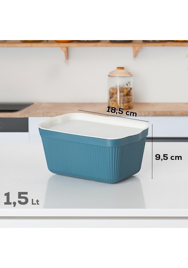 Porsima 1037 6'lı Çok Amaçlı Erzak Bakliyat Saklama Kabı 1,5 L Çok Renkli