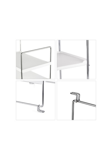 Moveevo Katlanabilir 2 Katlı Mutfak & Banyo Düzenleyici Raf - Beyaz & Gümüş Diğer