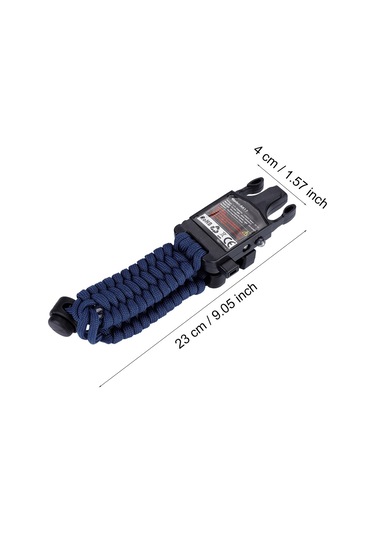 Taşınabilir Hayatta Kalma Ekipmanı Kiti Düdük Toka Paracord Led El Feneri Pusula Siyah