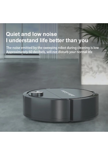 3 In 1 Akıllı Süpürme Robotu Ev Mini Süpürgesi Süpürme Ve Vakumlama Ev Black Siyah