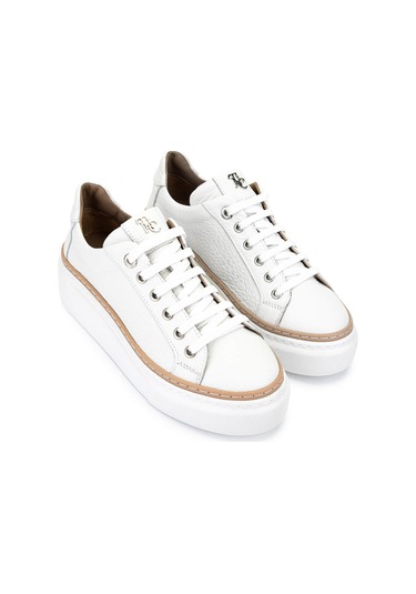 Tamer Tanca Kadın Hakiki Deri Beyaz Sneakers & Spor Ayakkabı 937 5022-09 Bn Ayk Y23 Beyaz Floter Beyaz