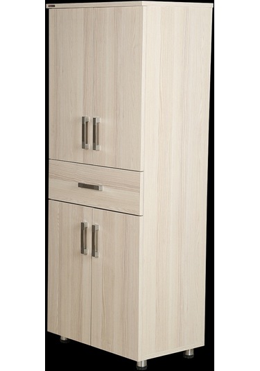 Çok Amaçlı Dolap Hard Parlak Somon Suntalem 4raf 1çekmece Kutu Sevk 150 El Yapım Açık Kahverengi