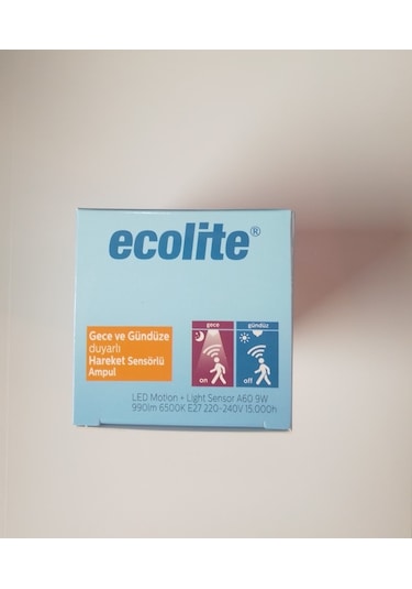Ecolite Gece Gündüz Işık Ayarlı Sensörlü 9 Watt Led Ampul Beyaz