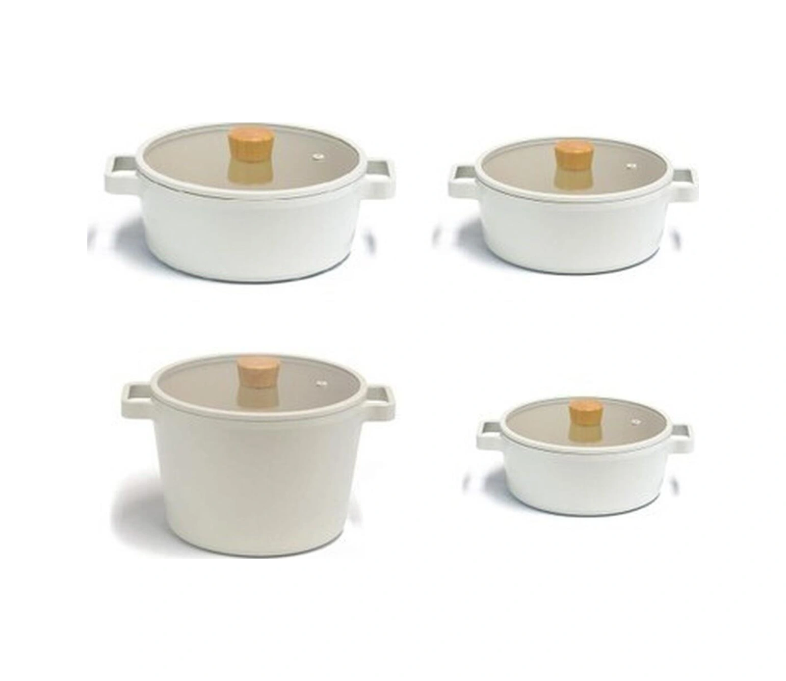 Neoflam Fika Alüminyum Döküm Cam Kapaklı 8 Parça Pro Tencere & Tava Seti Bakır - Siyah