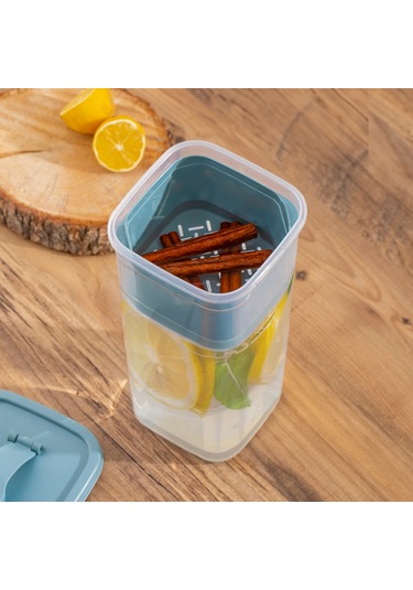 Porsima 1110 Detoks Sürahi & Limonluklu Matara Şeffaf-mavi 2 Lt