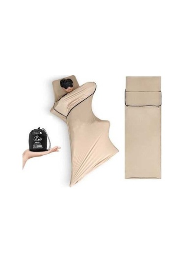 Pazly Yumuşak Nefes Alabilir Uyku Tulumu İçliği - Hafif Bej, Kir Ve Ter Bariyeri Bej