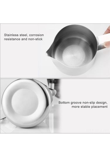 Padalink 600ml Gümüş 304 Paslanmaz Çelik Kahve Latte Kapı, Sicaklık Telli Uçlu Süt Köpük Kuvveti, Ev Ve Café İçin Anti-parlak Ve Dayanıklı Gümüş