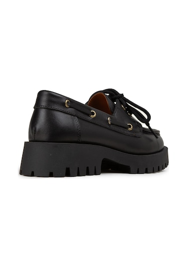 Deery Kadın Hakiki Deri Siyah Marin Loafer - 02036zsyhc02