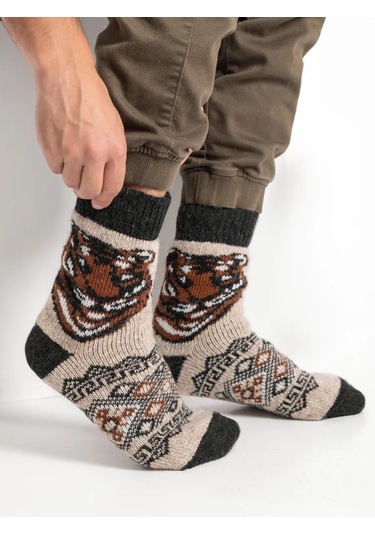 Nezıma Erkek Örgü Yün Çoraplar 249313925 Kahverengi