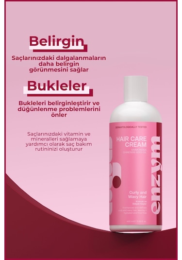Enzym Cosmetics Kıvırcık Ve Dalgalı Saçlar İçin Bukle Belirginleştirici Saç Bakım Kremi 400 ML