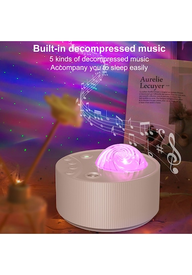 Wezone Romantik Usb Projeksiyon Lambası - Kuzey Işıkları Ve Ay Efekti İle Dekoratif Aydınlatma Beyaz