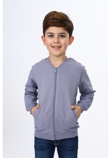 Toontoy Erkek Çocuk Nakışlı Hırka Koyu Gri