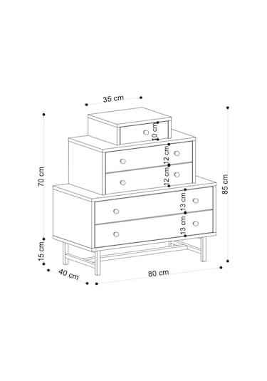 Decormet Tata Şifonyer Safir Meşe Diğer