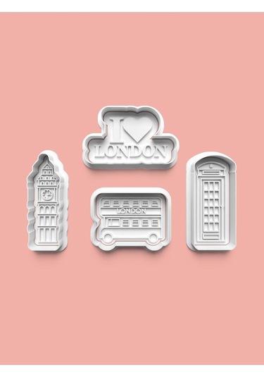 Londra Kurabiye Kalıbı Ve Şeker Hamuru Kalıbı 4'lü Set