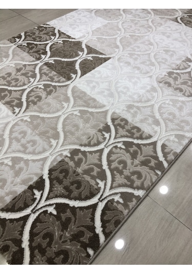 Dinarsu Halı Divina 150X233 Dı-010 Vizon Krem Kareli 4 M2 Halı !