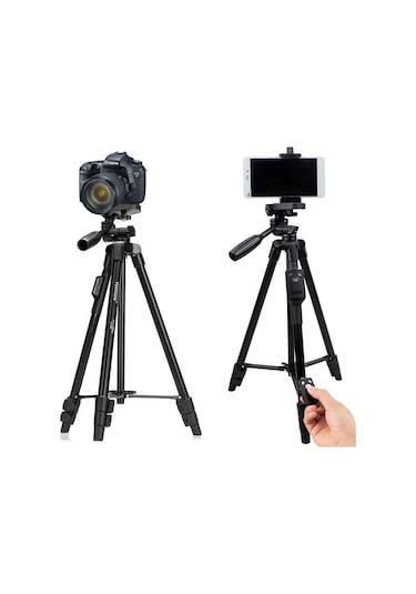 Yunteng 3388 Telefon ve Kamera İçin Bluetooth Kumandalı Tripod 146 CM