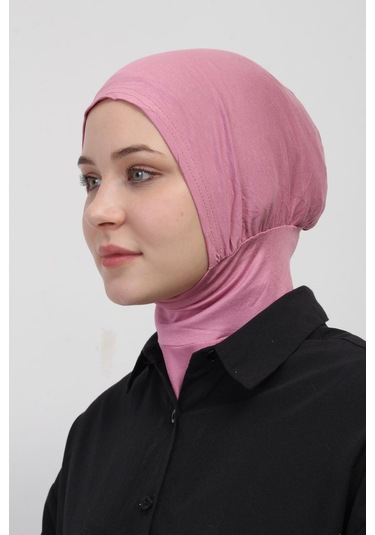 Pratik Esnek Likralı Boyunluklu Geçmeli Bone Pembe