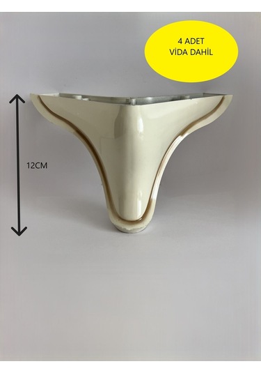 Homdep Kanepe Koltuk Tv Ünitesi Konsol Yükseltme Delta Model Plastik Ayak 12 Cm Krem - 4 Adet - Krem