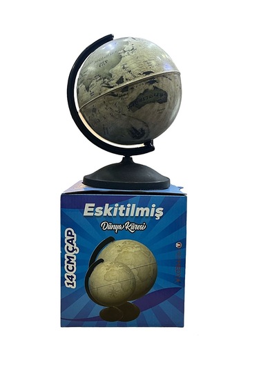 Dünya Küresi Siyasi Eskitilniş 14cm Çap