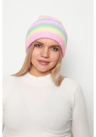 Renk Geçişli Kadın Bere Rkş-16 Pembe Pembe