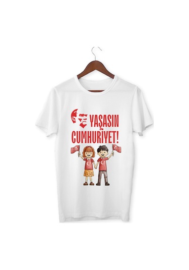 29 Ekim Çocuk Tişörtleri Cumhuriyet Bayramı Tişörtleri Çocuk / Kadın / Erkek Cumhuriyet Tişörtü Beyaz
