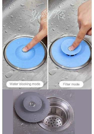 Yayke 3lü Silikon Süzgeç Lavabo Banyo Tıkacı Evye Küvet Gider