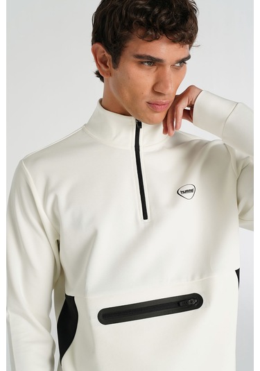 Hummel Loton Yarım Fermuarlı Sweatshırt 922255-9003 Beyaz
