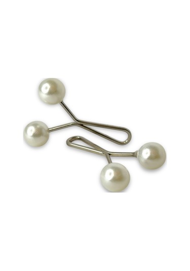 Eşarp Şal Klipsi Beyaz İnci Model 1 Adet Klips - Kadın Tesettür Aksesuar Beyaz