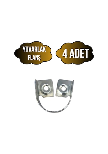 Yuvarlak Metal Askı Borusu Flanşı Dolap Ve Mobilya Boru Flanşı Metal Boru Çapı:25mm 4 Adet Krom