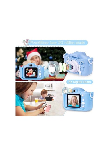 Çocuk Fotoğraf Makinası 20 Mp Video Kaydedici 2.0 İnç Çift Kameralı
