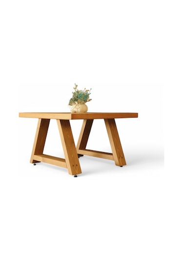 Neiwel Arawel Doğal Ahşap Sehpa-90-90 Açık Ceviz