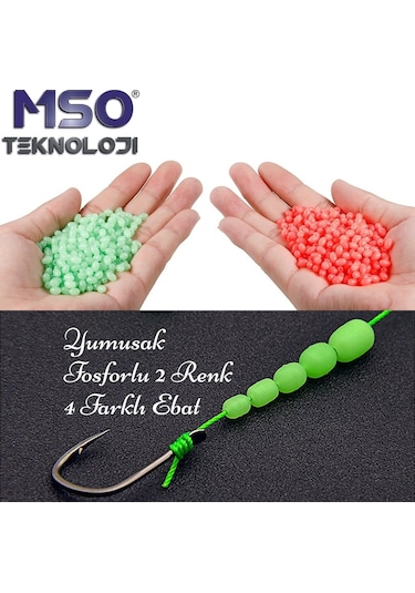 MSO Fosforlu Olta Balıkçılık İğne Stopper Yumuşak Boncuk