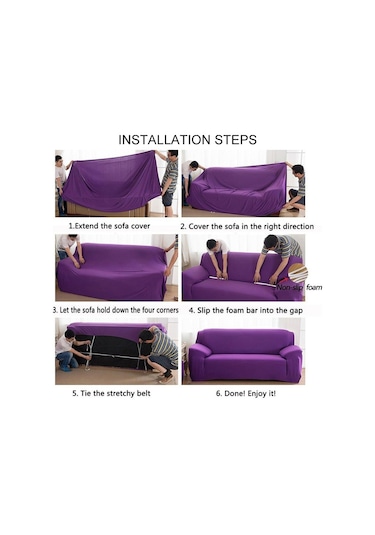 Sones Çift Kişilik Dört Mevsim Baskılı Tam Kapsama Elastik Kaymaz Kanepe Örtüsü Sessiz