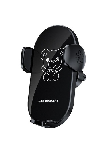 Novahub Siyah Araç Telefonu Tutucu Yeni Araç Navigasyon Desteği Küçük Ayı Karikatür Araba Havalandırma Cep Telefonu Tutucu Siyah